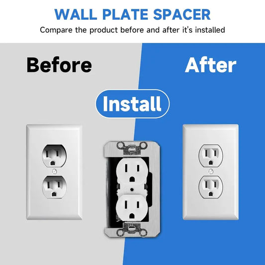 Wall Plate Spacers, Galvanized Metal Outlet Shims for Recessed & Loose Electrical Outlets