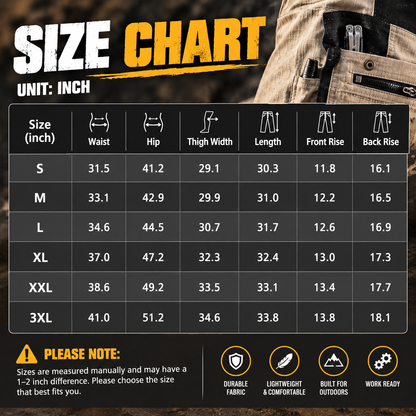 🔥49% OFF 👖 Men's Ripstop Cargo Work Pants, Water-Resistant Utility Pants with Tool Pockets
