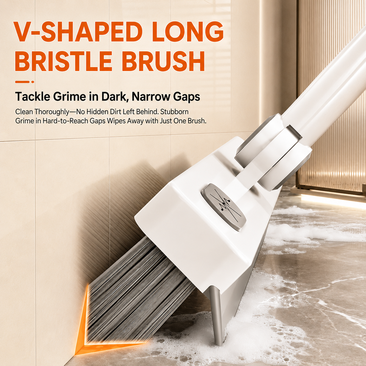 🔥LAST DAY 49% OFF🔥🧼 2 in 1 Floor Scrub Brush with Long Handle🧹 Rotatable Tile Cleaning Brush with Squeegee