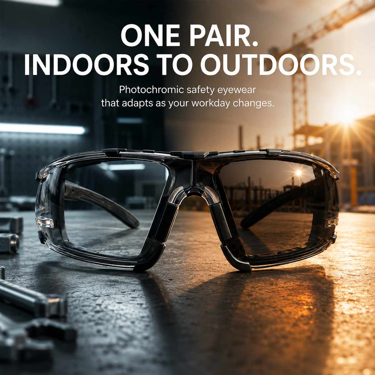🔥Limited-Time 49% OFF🕶️Photochromic Safety Glasses – Indoor & Outdoor Impact Protection