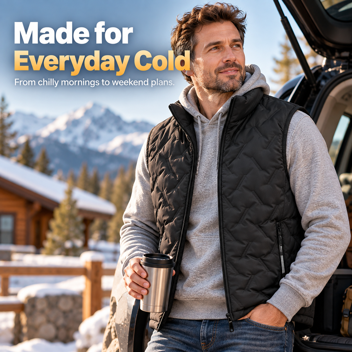 🔥Last Day 49%| Men’s Fleece-Lined Quilted Vest ❄️ Warm & Lightweight Winter Layer