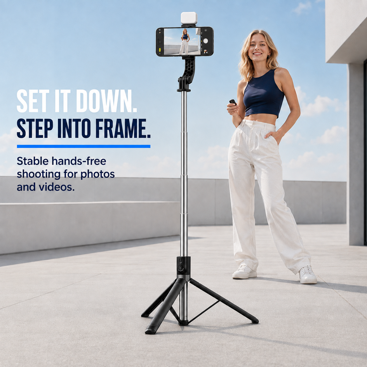 🔥LAST DAY 49% OFF🔥📸All‑in‑One Cell Phone Tripod Selfie Stick with Wireless Remote📱