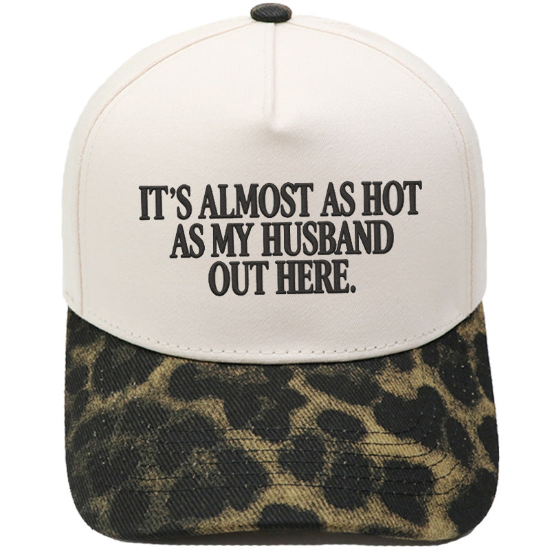 🤣🧢Funny "Almost As Hot As My Husband" Embroidered Hat | Retro Aesthetic Two-Tone Snapback Cap for Women | Trendy Camo & Graphic Summer Statement Baseball Cap