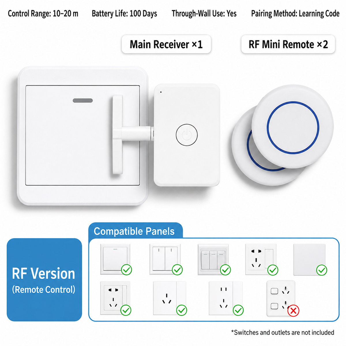 🔥LAST DAY 49% OFF💡 Remote Light Switch Control | No Wiring, Easy Remote Control