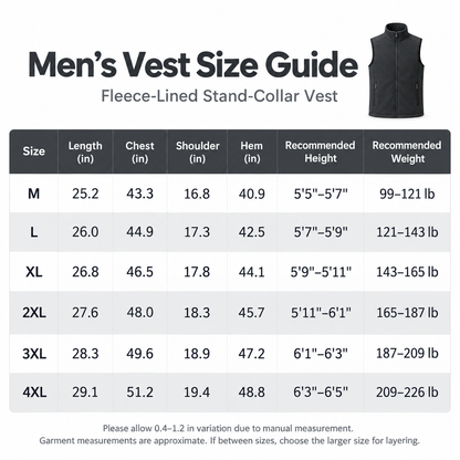 🔥Last Day 49%| Men’s Fleece-Lined Quilted Vest ❄️ Warm & Lightweight Winter Layer