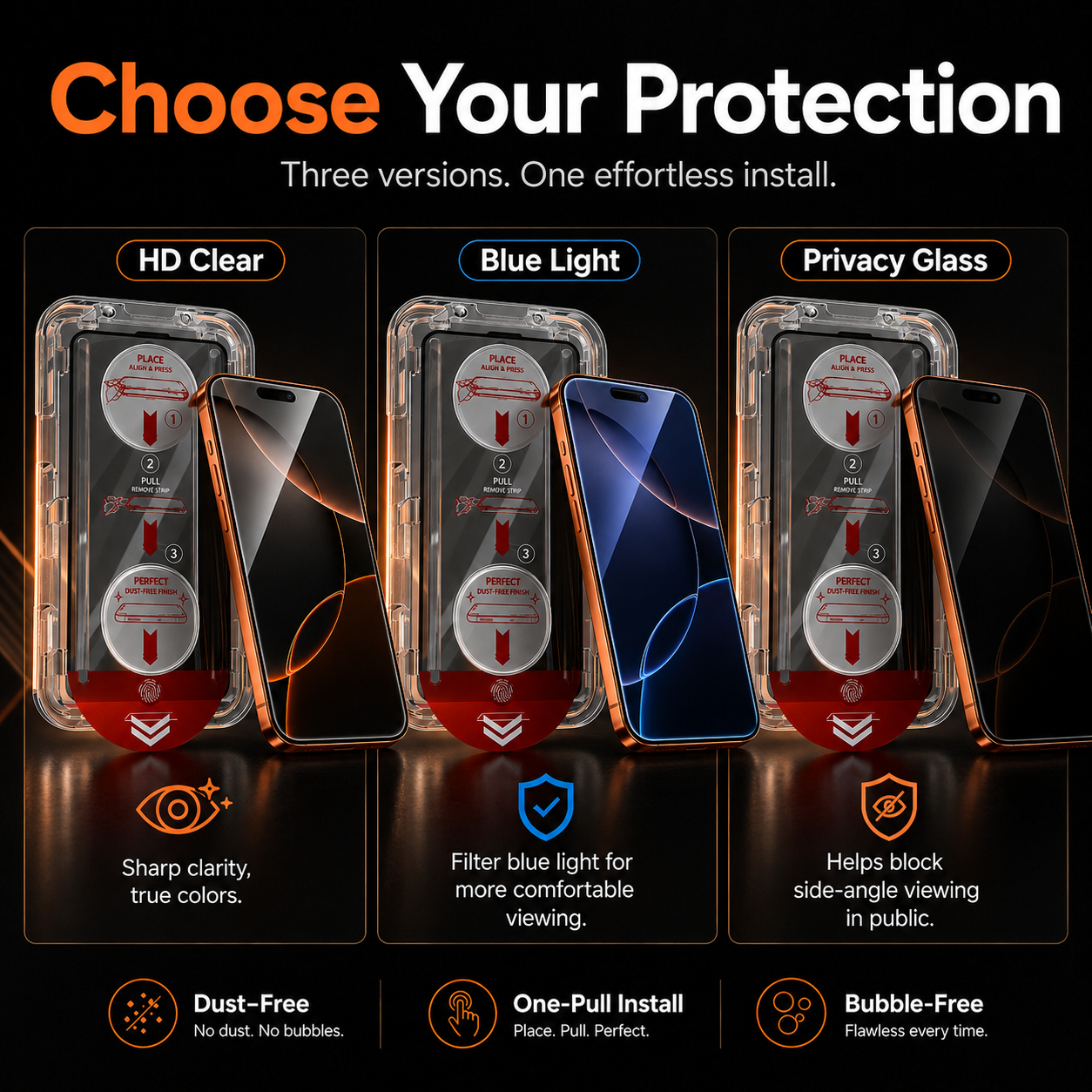 📢LAST DAY 49% OFF🔥📱Dust-Free One-Pull Tempered Glass Screen Protector