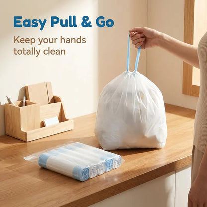 🔥LAST DAY 49% OFF🔥🗑️Drawstring Trash Bags 45×50cm ✨Heavy‑Duty Leak Proof Garbage Bags 75/150‑Count