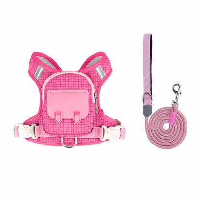 🐾 Cute Mini Backpack Harness for Dogs & Cats – Adjustable Pet Vest with Treat Pocket