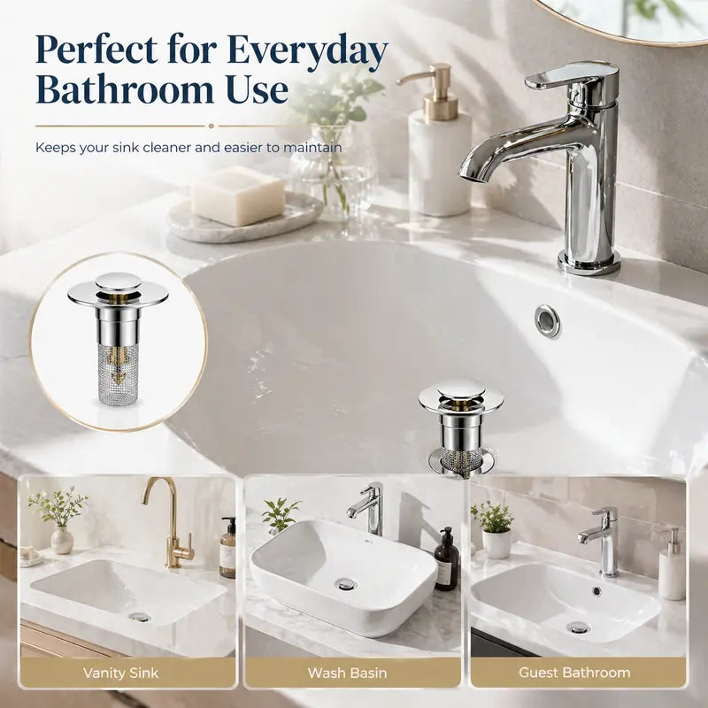 ⚡BUY 1 GET 1 FREE🔥🚿 Pop-Up Sink Drain Stopper,Anti-Clog Leak-Proof Basin Drain Filter
