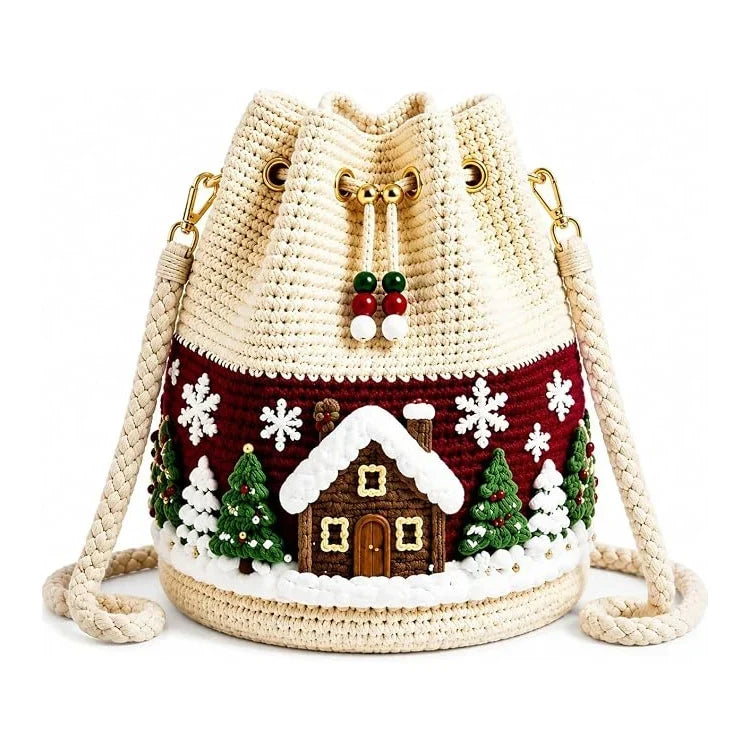 🎄3D Christmas Crochet Bucket Bag