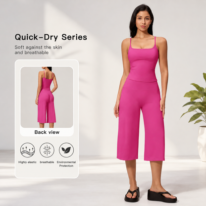 📢49% OFF !! High Waist Quick-Dry Yoga Tank & Pants Set for Women