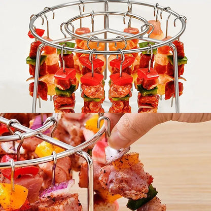 🔥🍢 2 Counts Food-Grade 304 Stainless Steel Air Fryer Kebab Rack