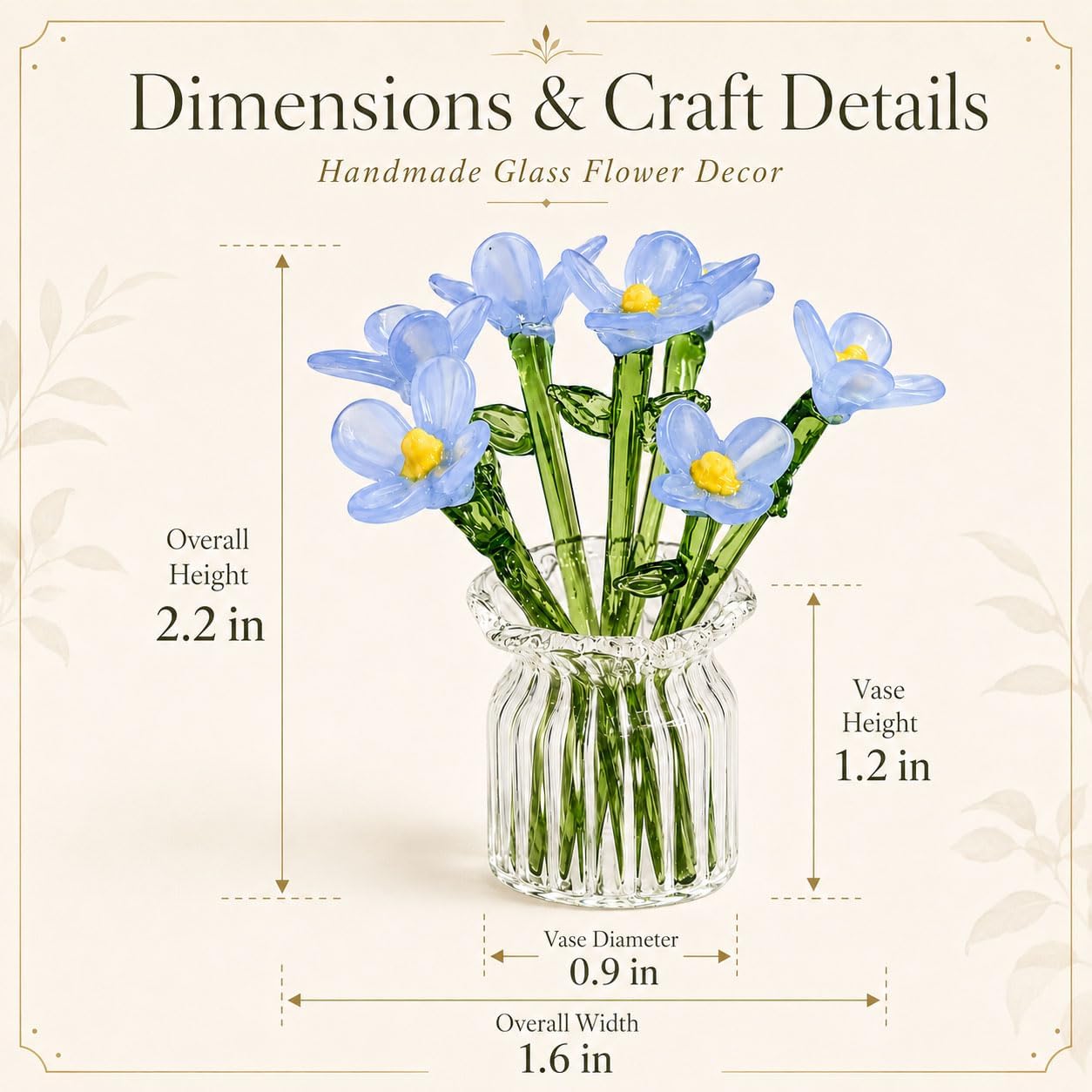 🏺 Handcrafted Mini Glass Flower Set | 7 Flowers & 1 Vase🌷 DIY Eternal Floral Desktop Ornament