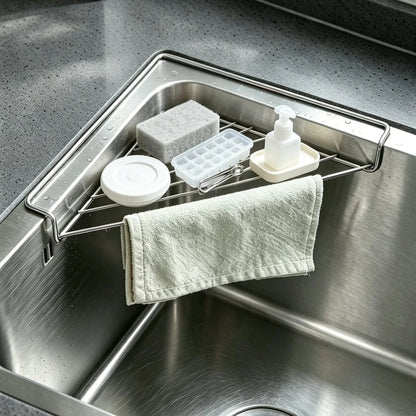 🔥Stainless Steel Corner Sink Shelf
