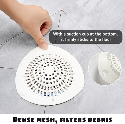 🔥LAST DAY 49% OFF🔥🚿 Convex Silicone Hair Catcher 🧼 with Suction Cups, Reusable Drain Filter