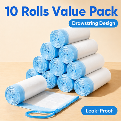 🔥LAST DAY 49% OFF🔥🗑️Drawstring Trash Bags 45×50cm ✨Heavy‑Duty Leak Proof Garbage Bags 75/150‑Count