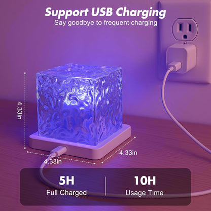 💕49% OFF🔥 Crystal Water Ripple Projector Lamp ✨🌊16-Color Ocean Wave Night Light