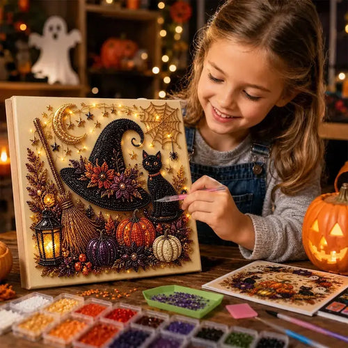 🔥Limited-time 49% off🔥👻 Halloween 3D Diamond Painting Kit ✨ DIY Crystal Bead Canvas Craft