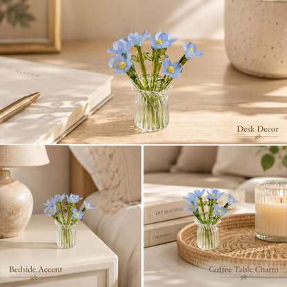 🏺 Handcrafted Mini Glass Flower Set | 7 Flowers & 1 Vase🌷 DIY Eternal Floral Desktop Ornament