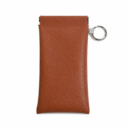 📢Best Seller🔥Spring-Open PU Leather Sunglasses Pouch 👓| Portable Eyeglass Case with Keychain