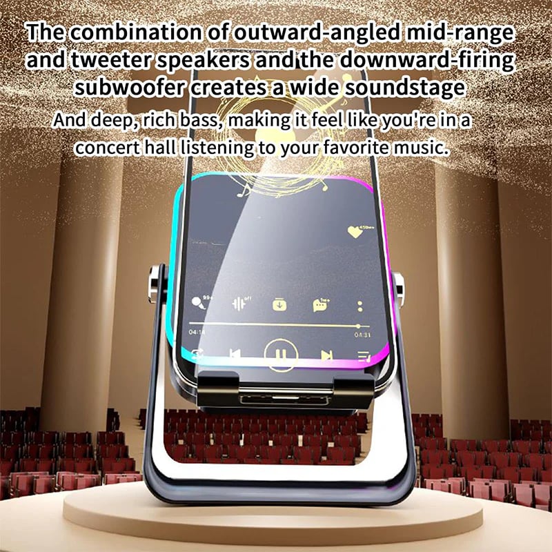 🔥Hot sale – up to 49% off🎶📱 5-in-1 Wireless Induction Audio Speaker Stand