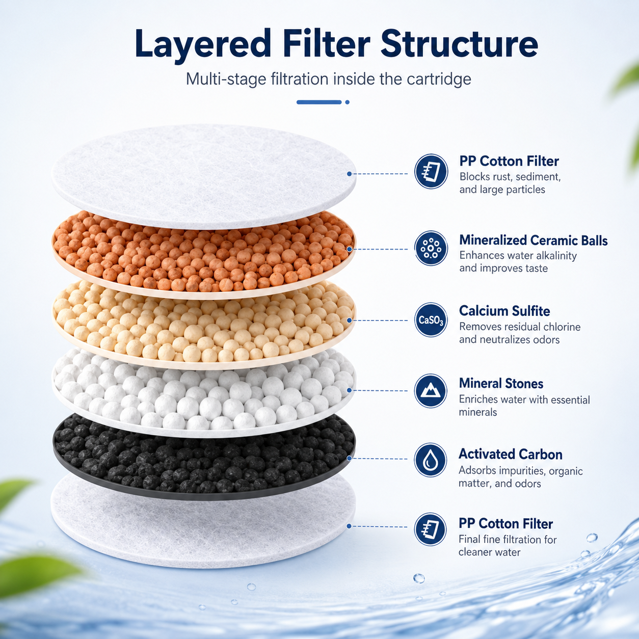 🔥LAST DAY 49% OFF🔥💧 6-Layer Faucet Water Filter ✨ 360° Rotatable Kitchen Tap Purifier, Splash-Free Tap Filter