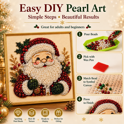 🔥 Limited-Time 49% OFF 🎅Christmas Diamond Art Kit 💎 3D Pearl Bead Painting for Holiday Décor & Gifts