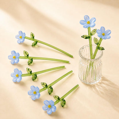 🏺 Handcrafted Mini Glass Flower Set | 7 Flowers & 1 Vase🌷 DIY Eternal Floral Desktop Ornament