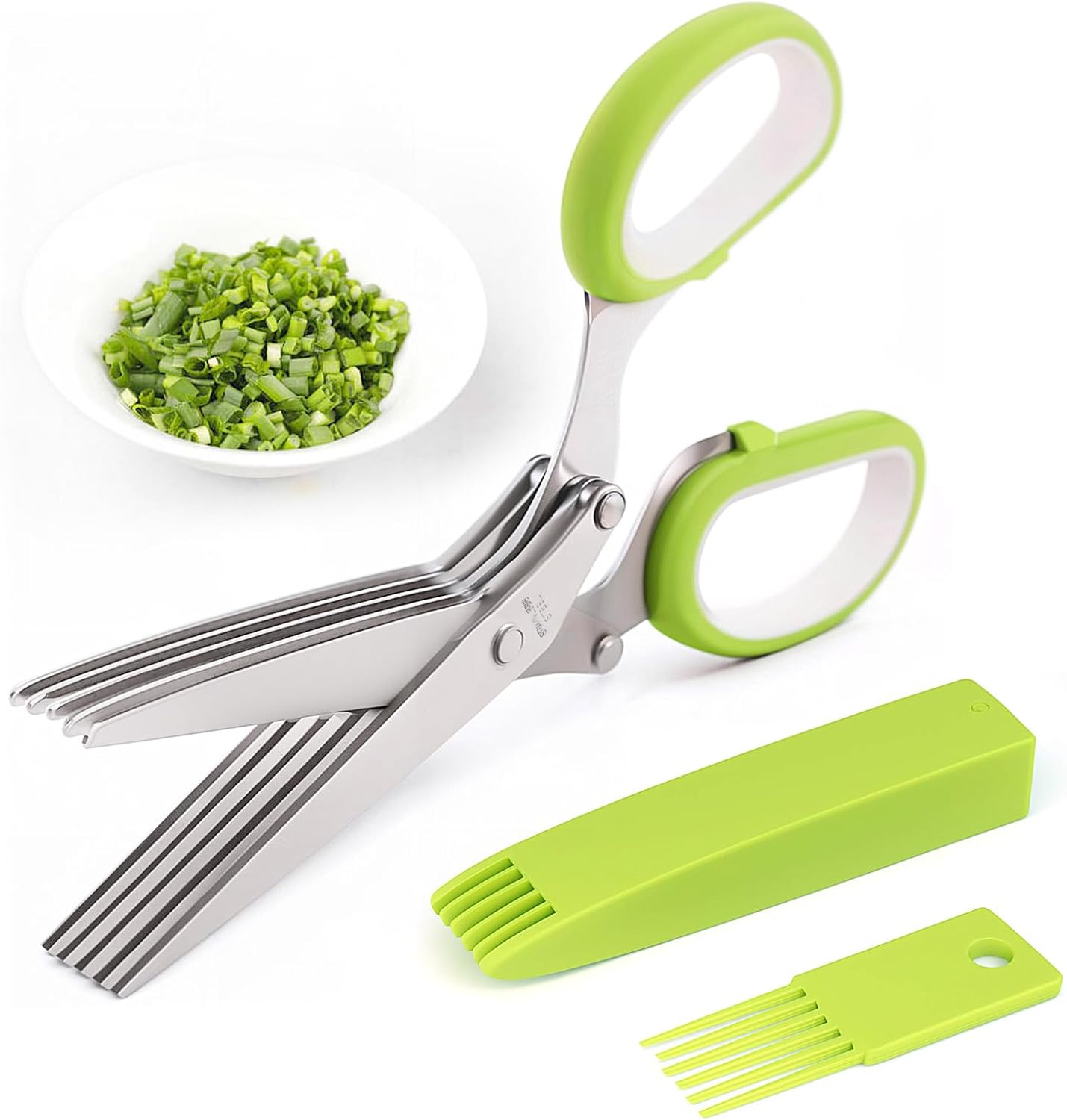 🔥LAST DAY 49% OFF🔥✂️ 5‑Blade Scissors, Multipurpose Kitchen Shears with Safety Cover & Cleaning Comb