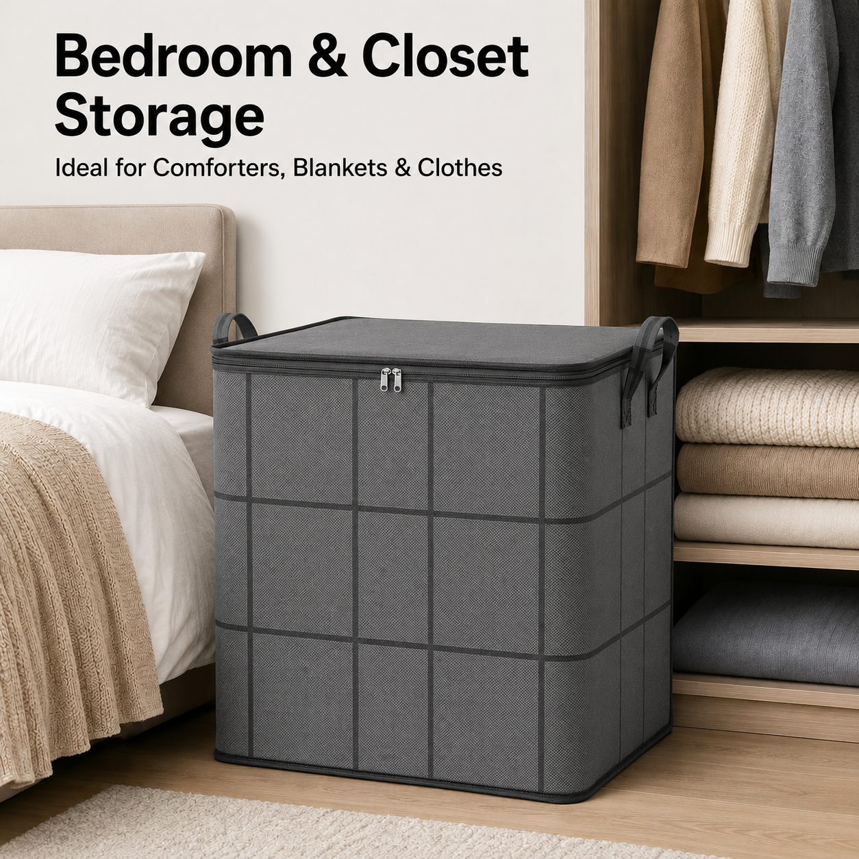 Huge 180L Fabric Clothes Storage Bag📦, Maximize Storage Space for All Your Stuff