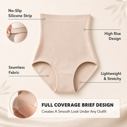 🔥Best Seller- High Waisted Tummy Control Shapewear Briefs, Seamless Body Shaper Underwear for Women