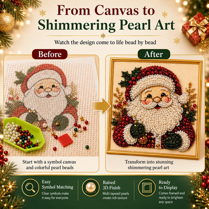 🔥 Limited-Time 49% OFF 🎅Christmas Diamond Art Kit 💎 3D Pearl Bead Painting for Holiday Décor & Gifts