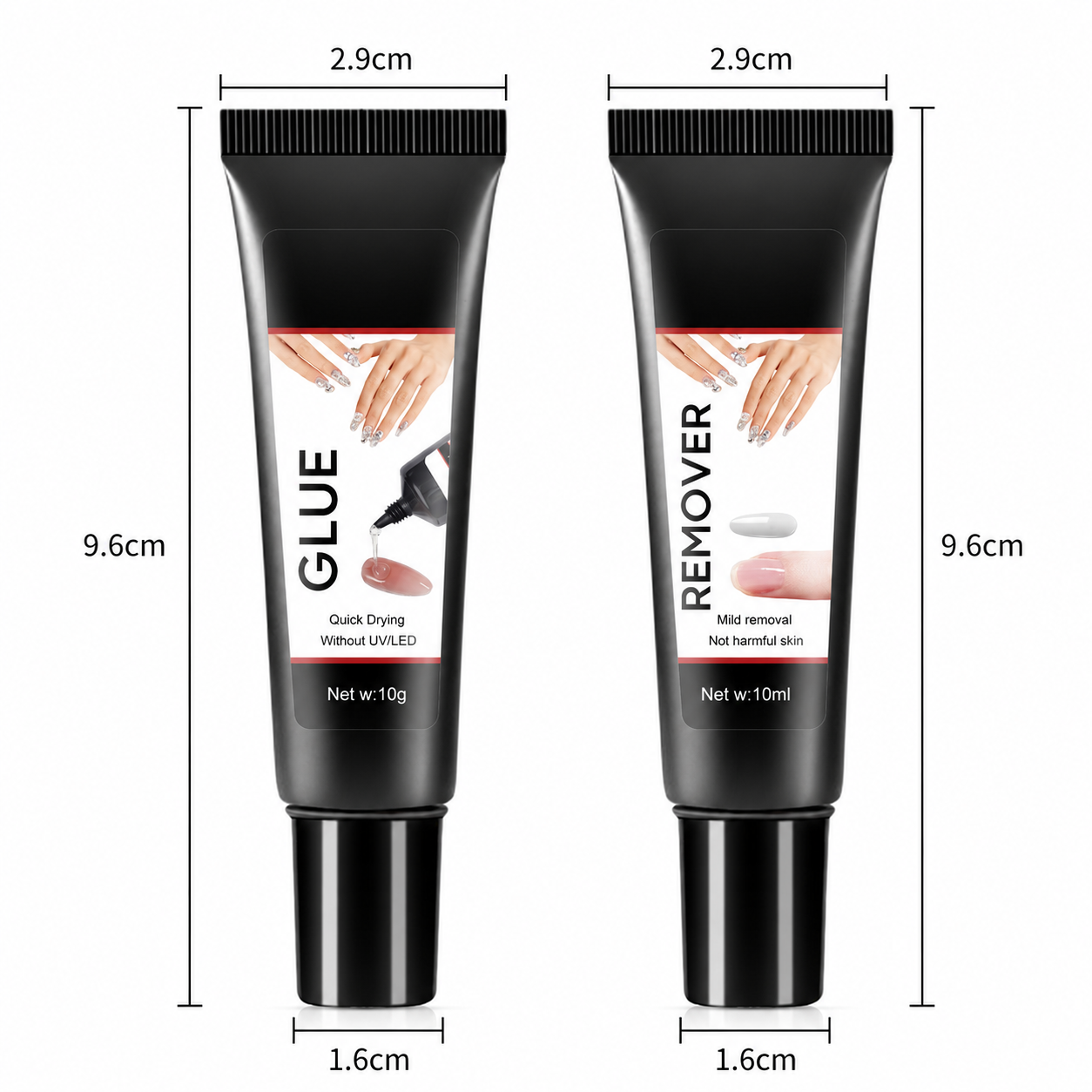 🔥LAST DAY 49% OFF🔥💅Quick‑Dry Semi‑Solid Nail Glue Kit – No UV Lamp Needed✨