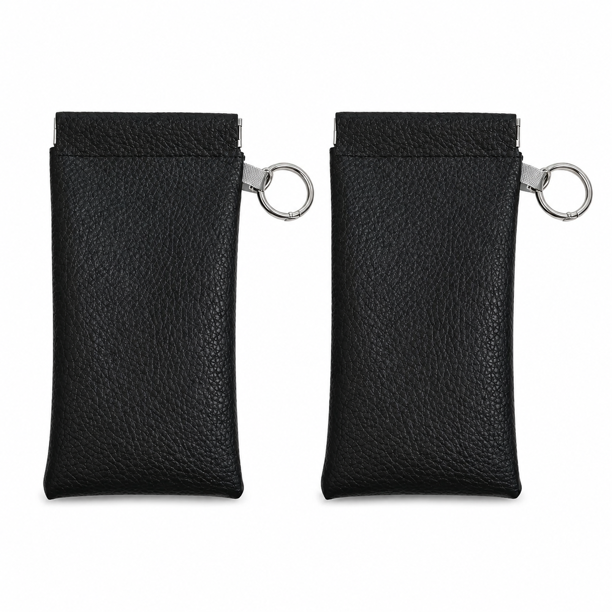 📢Best Seller🔥Spring-Open PU Leather Sunglasses Pouch 👓| Portable Eyeglass Case with Keychain