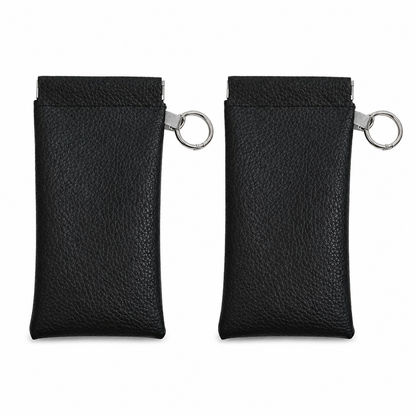 📢Best Seller🔥Spring-Open PU Leather Sunglasses Pouch 👓| Portable Eyeglass Case with Keychain