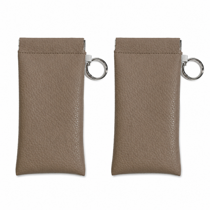 📢Best Seller🔥Spring-Open PU Leather Sunglasses Pouch 👓| Portable Eyeglass Case with Keychain