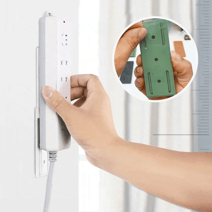 📢LAST DAY 49% OFF🔥 🔌Punch‑Free Power Strip Wall Mount Holder, Self‑Adhesive Socket Bracket