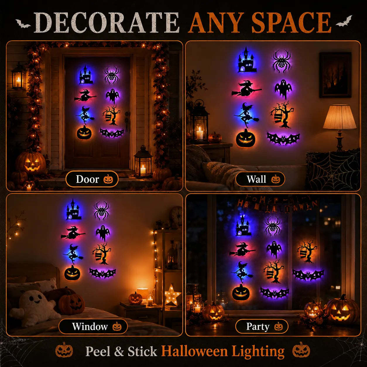 🔥LAST DAY 49% OFF🎃Halloween LED Silhouette Wall Light Stickers