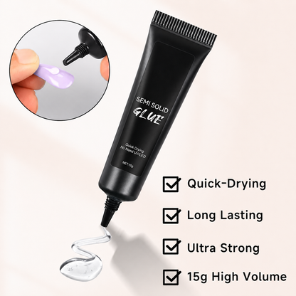 🔥LAST DAY 49% OFF🔥💅Quick‑Dry Semi‑Solid Nail Glue Kit – No UV Lamp Needed✨