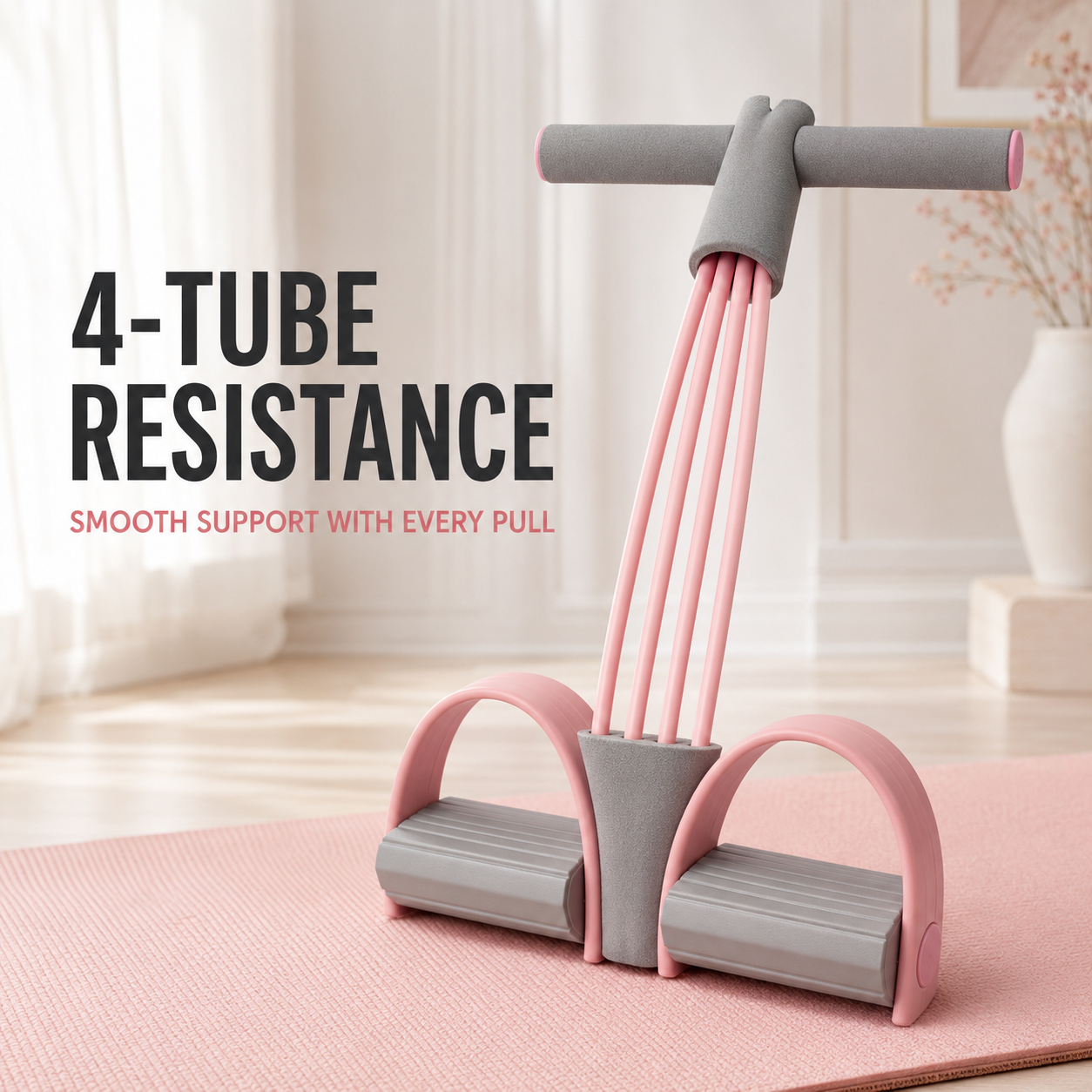 🔥Limited Time 50% OFF💪 4-Tube Pedal Resistance Trainer – Full-Body Home Workout