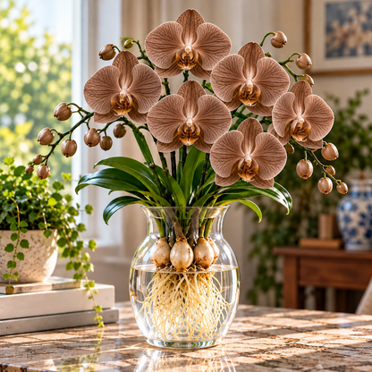 🌸 Rare Hydroponic Phalaenopsis Orchid Bulbs –🦋 Elegant Blooms Grown Beautifully in Water
