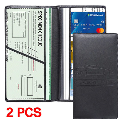 🗃️Car Registration & Insurance Card Holder, Magnetic Closure Vehicle Organizer, Car Essential Document Wallet