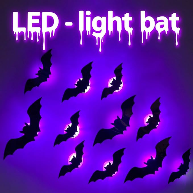🔥LAST DAY 50% OFF🔥Halloween 3D Lighted LED Flashing Bats