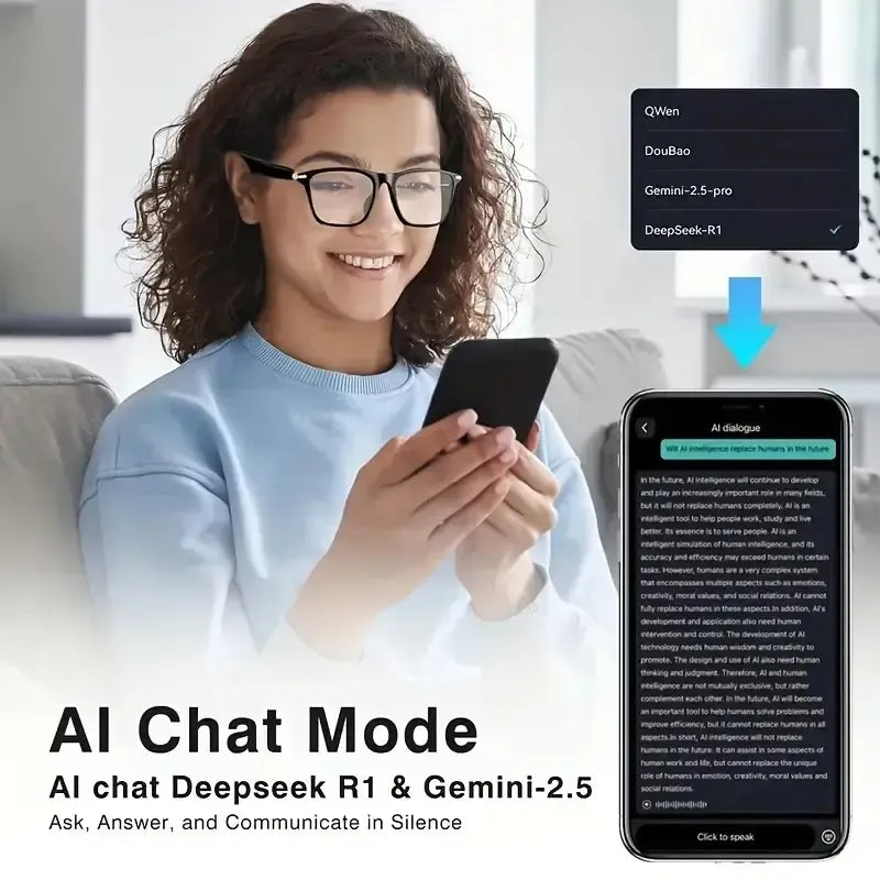 🔥 AI Interpretation Smart Glasses🕶️164-Language Translation, Photochromic Lenses,  Hands-Free Audio