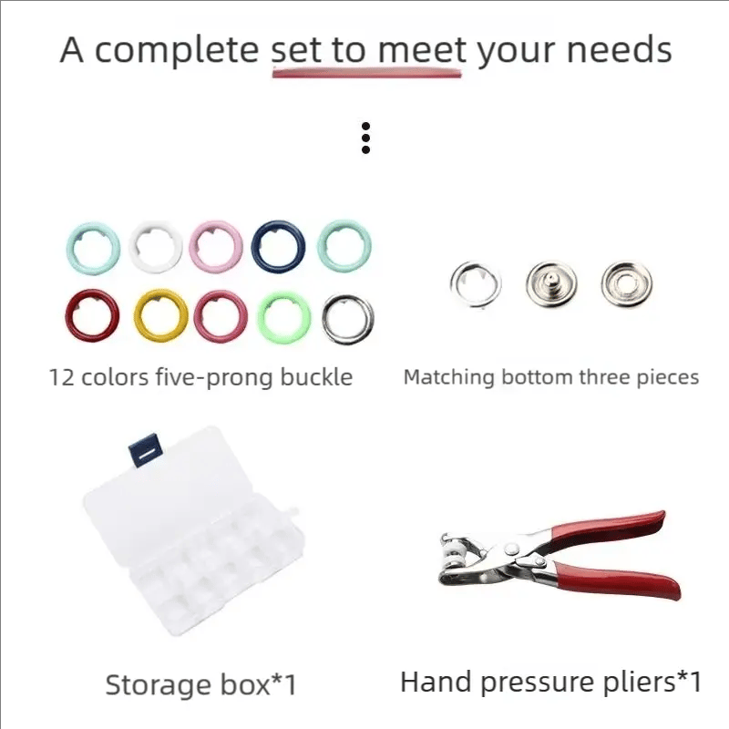 🔥HOT SALE 49% OFF✨All-in-One Metal Snap Fastener Kit with Lockable Pliers