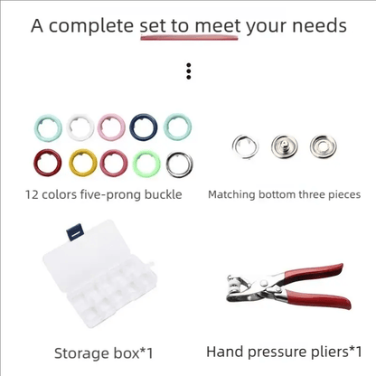 🔥HOT SALE 49% OFF✨All-in-One Metal Snap Fastener Kit with Lockable Pliers