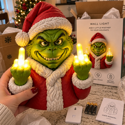 🎄NaughtyGlow Mischief Glow Christmas Wall Light | Funny Battery-Powered LED Holiday Decor