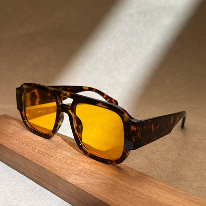 Stylish Aviator Sunglasses for Men and Women , Trendy Rectangle, Fashionable Design, Perfect for Outdoor Activities and Daily Wear