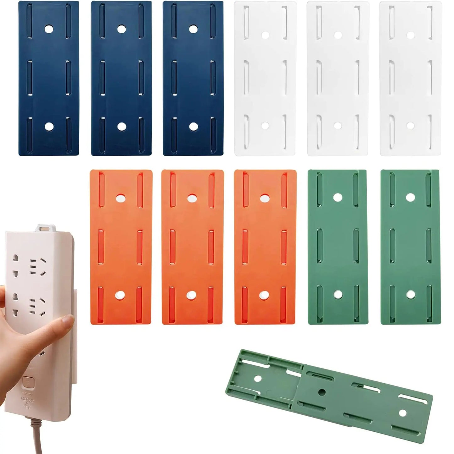 📢LAST DAY 49% OFF🔥 🔌Punch‑Free Power Strip Wall Mount Holder, Self‑Adhesive Socket Bracket