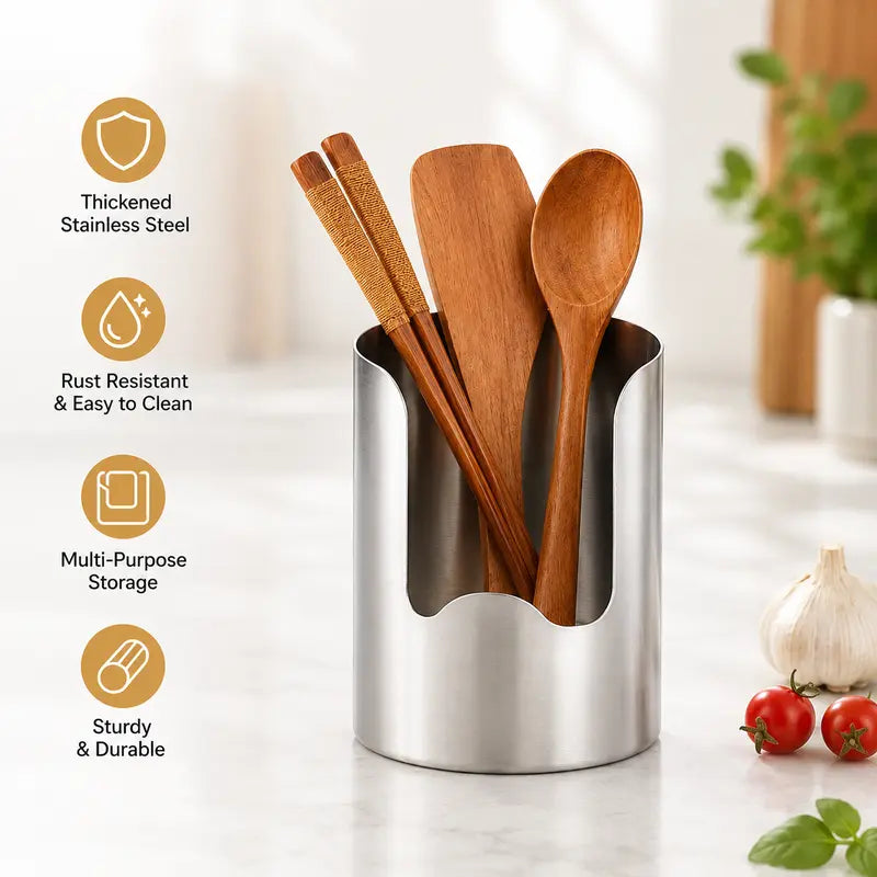 🔥HOT SALE 49% OFF🔥Thickened Stainless Steel Utensil Organizer, Rust Resistant Easy to Clean